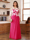 A-Line/Princess Scoop Long Sleeves Floor-Length Ruched Plus Size Mother of the Bride Dresses With Appliques