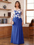 A-Line/Princess Scoop Long Sleeves Floor-Length Ruched Plus Size Mother of the Bride Dresses With Appliques