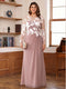 A-Line/Princess Scoop Long Sleeves Floor-Length Ruched Plus Size Mother of the Bride Dresses With Appliques