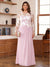 A-Line/Princess Scoop Long Sleeves Floor-Length Ruched Plus Size Mother of the Bride Dresses With Appliques
