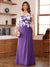 A-Line/Princess Scoop Long Sleeves Floor-Length Ruched Plus Size Mother of the Bride Dresses With Appliques