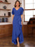 Trumpet/Mermaid V-Neck Short Sleeves Ruched Mother of the Bride Dresses with Ruffles