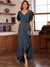 Trumpet/Mermaid V-Neck Short Sleeves Ruched Mother of the Bride Dresses with Ruffles