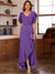 Trumpet/Mermaid V-Neck Short Sleeves Ruched Mother of the Bride Dresses with Ruffles
