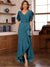 Trumpet/Mermaid V-Neck Short Sleeves Ruched Mother of the Bride Dresses with Ruffles