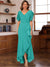 Trumpet/Mermaid V-Neck Short Sleeves Ruched Mother of the Bride Dresses with Ruffles