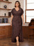 Trumpet/Mermaid V-Neck Short Sleeves Ruched Plus Size Mother of the Bride Dresses with Ruffles