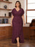 Trumpet/Mermaid V-Neck Short Sleeves Ruched Plus Size Mother of the Bride Dresses with Ruffles