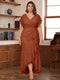 Trumpet/Mermaid V-Neck Short Sleeves Ruched Plus Size Mother of the Bride Dresses with Ruffles