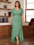 Trumpet/Mermaid V-Neck Short Sleeves Ruched Plus Size Mother of the Bride Dresses with Ruffles