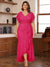 Trumpet/Mermaid V-Neck Short Sleeves Ruched Plus Size Mother of the Bride Dresses with Ruffles