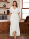 Trumpet/Mermaid V-Neck Short Sleeves Ruched Plus Size Mother of the Bride Dresses with Ruffles