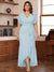 Trumpet/Mermaid V-Neck Short Sleeves Ruched Plus Size Mother of the Bride Dresses with Ruffles