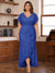 Trumpet/Mermaid V-Neck Short Sleeves Ruched Plus Size Mother of the Bride Dresses with Ruffles