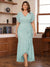 Trumpet/Mermaid V-Neck Short Sleeves Ruched Plus Size Mother of the Bride Dresses with Ruffles