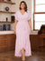Trumpet/Mermaid V-Neck Short Sleeves Ruched Plus Size Mother of the Bride Dresses with Ruffles