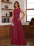 A-Line/Princess Crew Neck Sleeveless Mother of the Bride Dresses with Appliques & Ruffles