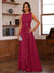 A-Line/Princess Crew Neck Sleeveless Mother of the Bride Dresses with Appliques & Ruffles