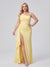 Sheath/Column Asymmetrical One-Shoulder Long Plus Size Bridesmaid Dresses With Ruched & Split Side