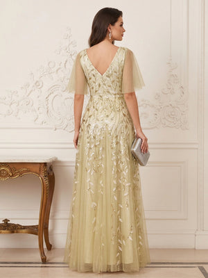 A-Line/Princess V-Neck Floor-Length Mother of the Bride Dresses with Appliques