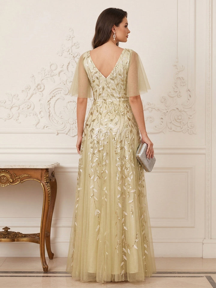 A-Line/Princess V-Neck Floor-Length Mother of the Bride Dresses with Appliques