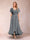 A-Line/Princess V-Neck Short Sleeves Long Evening Dresses with Appliques