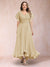A-Line/Princess V-Neck Short Sleeves Long Plus Size Evening Dresses with Appliques
