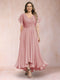 A-Line/Princess V-Neck Short Sleeves Long Plus Size Evening Dresses with Appliques