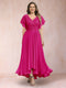 A-Line/Princess V-Neck Short Sleeves Long Plus Size Evening Dresses with Appliques