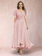 A-Line/Princess V-Neck Short Sleeves Long Plus Size Evening Dresses with Appliques