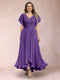 A-Line/Princess V-Neck Short Sleeves Long Plus Size Evening Dresses with Appliques