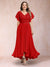 A-Line/Princess V-Neck Short Sleeves Long Plus Size Evening Dresses with Appliques