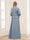 Lace Chiffon Square Neck 3/4 Sleeves 2 Pieces Mother of the Bride Dresses with Appliques & Jacket