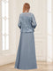 Lace Chiffon Square Neck 3/4 Sleeves 2 Pieces Mother of the Bride Dresses with Appliques & Jacket