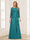 Lace Chiffon Square Neck 3/4 Sleeves 2 Pieces Mother of the Bride Dresses with Appliques & Jacket