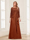 Lace Chiffon Square Neck 3/4 Sleeves 2 Pieces Mother of the Bride Dresses with Appliques & Jacket