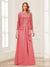 Lace Chiffon Square Neck 3/4 Sleeves 2 Pieces Mother of the Bride Dresses with Appliques & Jacket