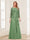 Lace Chiffon Square Neck 3/4 Sleeves 2 Pieces Mother of the Bride Dresses with Appliques & Jacket