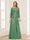 Lace Chiffon Square Neck 3/4 Sleeves 2 Pieces Mother of the Bride Dresses with Appliques & Jacket