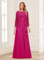 Lace Chiffon Square Neck 3/4 Sleeves 2 Pieces Mother of the Bride Dresses with Appliques & Jacket