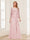 Lace Chiffon Square Neck 3/4 Sleeves 2 Pieces Mother of the Bride Dresses with Appliques & Jacket