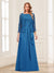 Lace Chiffon Square Neck 3/4 Sleeves 2 Pieces Mother of the Bride Dresses with Appliques & Jacket