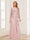 Lace Chiffon Square Neck 3/4 Sleeves 2 Pieces Mother of the Bride Dresses with Appliques & Jacket