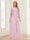 Lace Chiffon Square Neck 3/4 Sleeves 2 Pieces Mother of the Bride Dresses with Appliques & Jacket