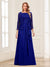 Lace Chiffon Square Neck 3/4 Sleeves 2 Pieces Mother of the Bride Dresses with Appliques & Jacket