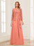 Lace Chiffon Square Neck 3/4 Sleeves 2 Pieces Mother of the Bride Dresses with Appliques & Jacket