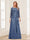 Lace Chiffon Square Neck 3/4 Sleeves 2 Pieces Mother of the Bride Dresses with Appliques & Jacket