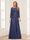Lace Chiffon Square Neck 3/4 Sleeves 2 Pieces Mother of the Bride Dresses with Appliques & Jacket