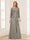Lace Chiffon Square Neck 3/4 Sleeves 2 Pieces Mother of the Bride Dresses with Appliques & Jacket