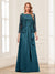 Lace Chiffon Square Neck 3/4 Sleeves 2 Pieces Mother of the Bride Dresses with Appliques & Jacket